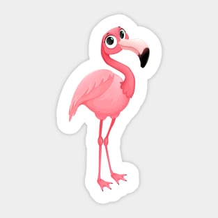 Funny flamingo with cute eyes Sticker